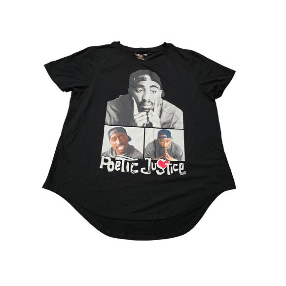 Chemistry Poetic Justice Tupac 2Pac Black Crew Neck Graphic Short Sleeve Shirt - Picture 1 of 6